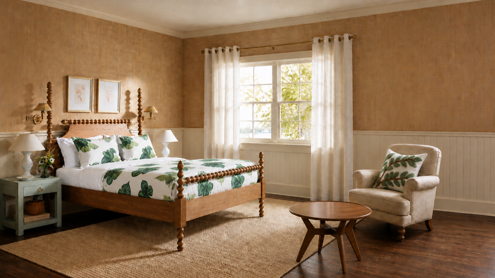 Socone bedding and home decor in a warm bedroom