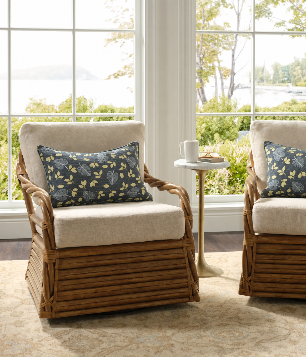 Socone pillows styled in a bright living room